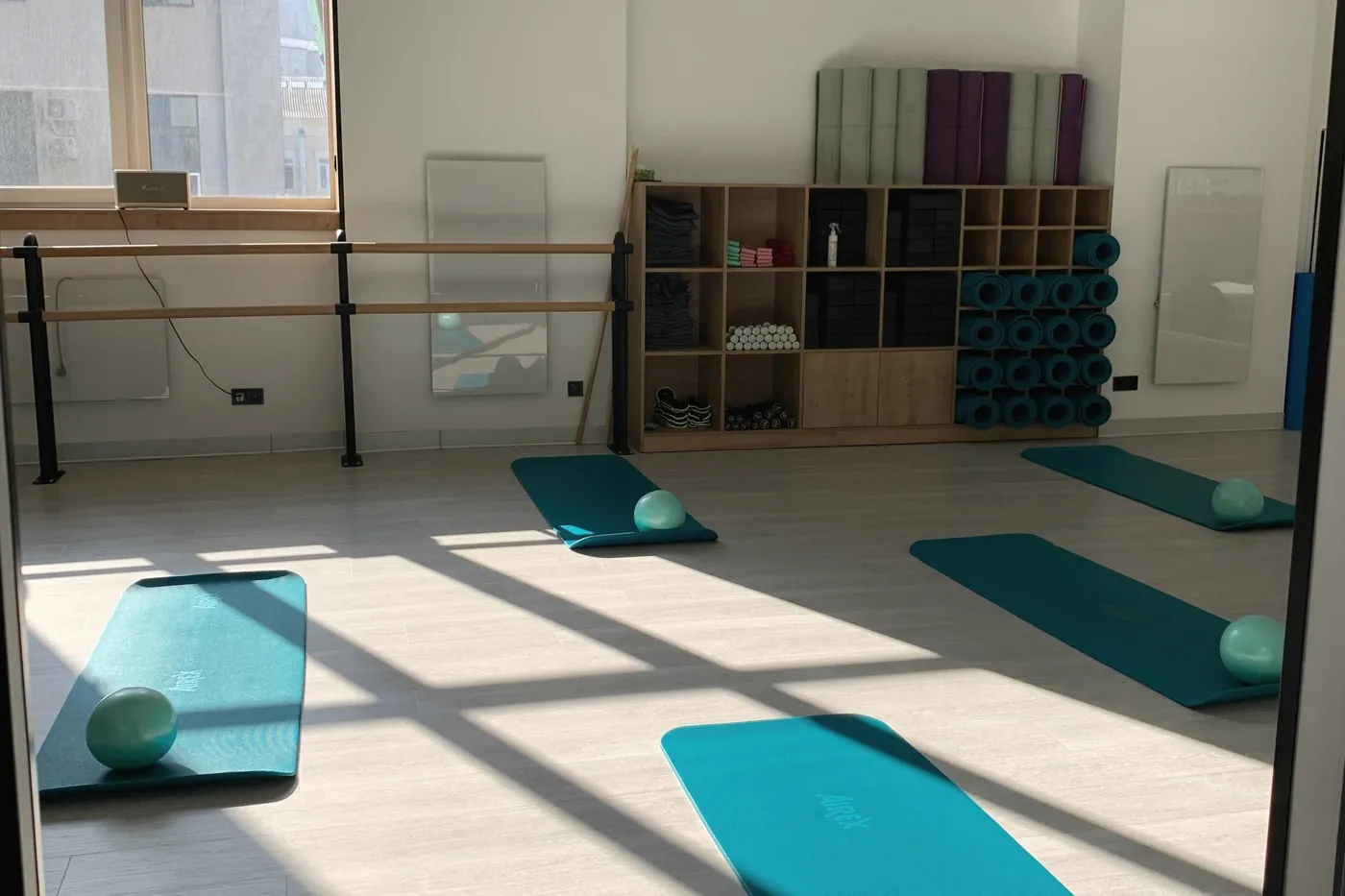 Daylight across a studio floor